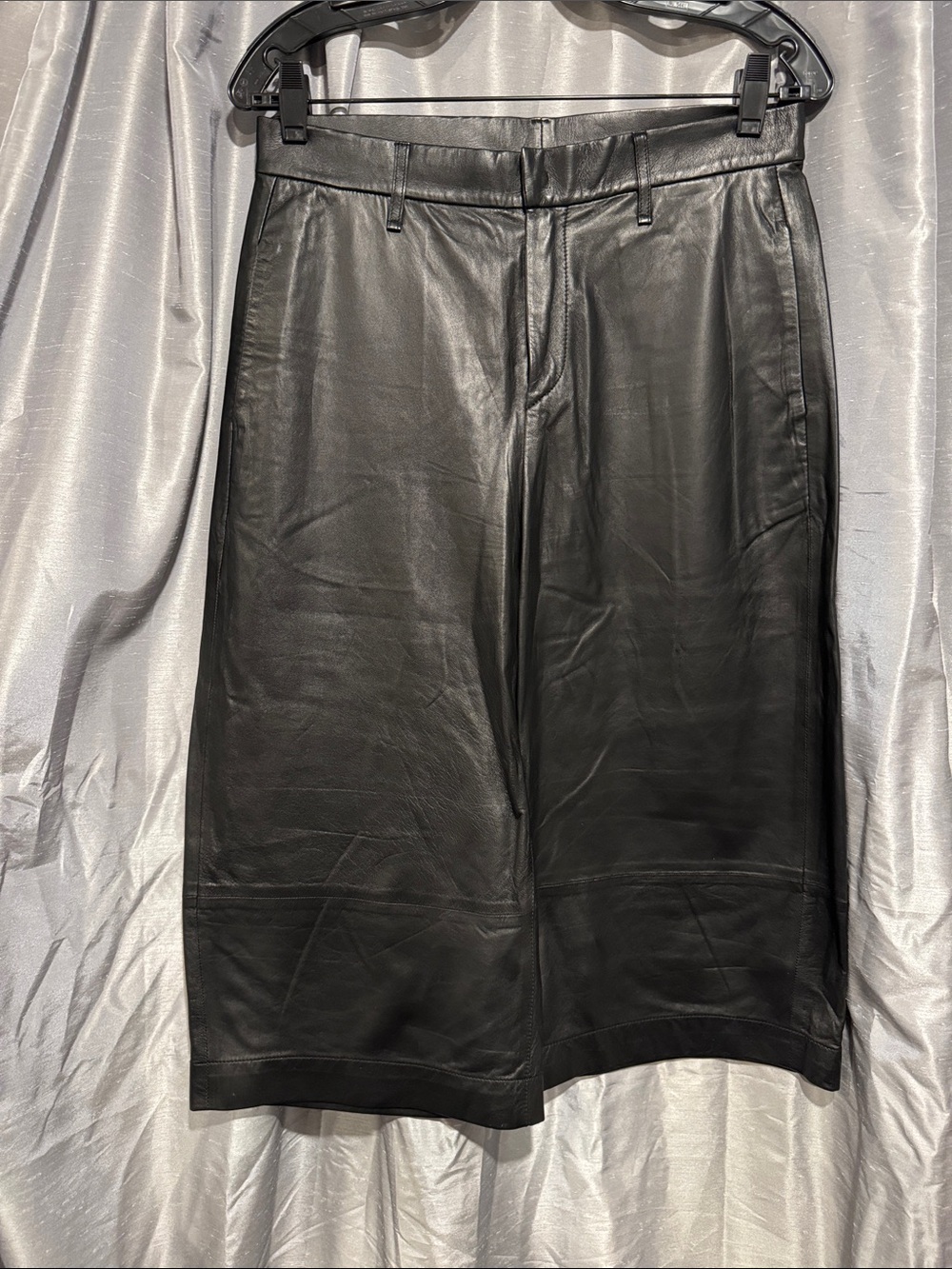 rag & bone Black Leather Culottes size 26